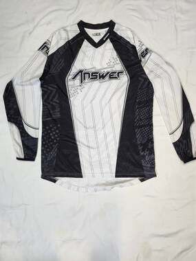 Answer Motocross Jersey Size XL Black White Long Sleeve MX Shirt